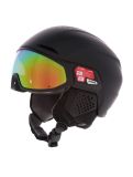 Vignette Alpina, Alto Q-Lite casque de ski avec visière unisexe Black Matt (Gold Mirror) noir 