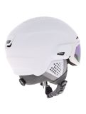 Vignette Alpina, Alto Q-Lite casque de ski avec visière unisexe White Matt (Blue Revo Mirror) blanc 