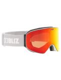 Vignette Bliz, Flow lunettes de ski unisexe Matte Light Grey - Brown w Red Multi gris 