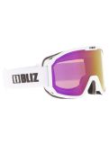 Vignette Bliz, Rave lunettes de ski unisexe Matte White - Brown w Pink Multi blanc 