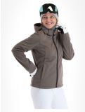 Vignette CMP, 39A5006M veste de ski softshell femmes Sesam Mel Black beige, noir 