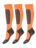 Vignette Deluni, Gaia 3 pair chaussettes de ski 3 paire unisexe Orange orange 