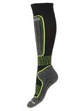 Vignette Deluni, Gaia 3 pair chaussettes de ski 3 paire unisexe Black With Neon Green Lines noir, vert 