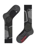 Vignette Falke, SK2 Intermediate chaussettes de ski enfants Black Mix gris, noir 