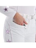 Vignette High Society, Jil pantalon de ski femmes lila blanc, violet 