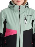 Vignette Maier Sports, Vidra veste de ski femmes Black / Luscious Moss / Pink Flambé noir, rose, vert 