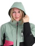 Vignette Maier Sports, Vidra veste de ski femmes Black / Luscious Moss / Pink Flambé noir, rose, vert 