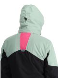 Vignette Maier Sports, Vidra veste de ski femmes Black / Luscious Moss / Pink Flambé noir, rose, vert 