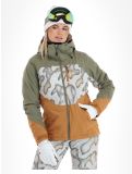 Vignette O'Neill, Carbonite veste de ski femmes Deep Lichen Green Colour Block blanc, orange, vert 