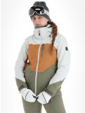 Vignette O'Neill, Carbonite veste de ski femmes London Fog Colour Block blanc, brun, vert 