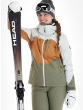 Vignette O'Neill, Carbonite veste de ski femmes London Fog Colour Block blanc, brun, vert 