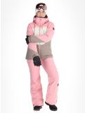 Vignette O'Neill, Carbonite Snow veste de ski femmes Genuine Pink Colour Block blanc, brun, rose 