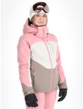 Vignette O'Neill, Carbonite Snow veste de ski femmes Genuine Pink Colour Block blanc, brun, rose 