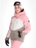 Vignette O'Neill, Carbonite Snow veste de ski femmes Genuine Pink Colour Block blanc, brun, rose 