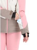 Vignette O'Neill, Carbonite Snow veste de ski femmes Genuine Pink Colour Block blanc, brun, rose 