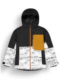 Vignette Picture, Daumy veste de ski enfants Black Mood Print Honey bleu, noir, orange 