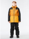 Vignette Picture, Daumy veste de ski enfants Cathay Spice-Black brun, jaune, noir 