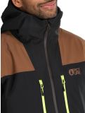 Vignette Picture, Object veste de ski hommes Cocoa Brown Black Acid Lime brun, jaune, noir 