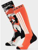 Vignette Poederbaas, Camo Ski Socks 2-pack chaussettes de ski 2-pack unisexe Orange Multi multicolore, orange 