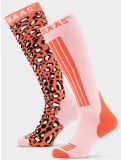 Vignette Poederbaas, Panther Ski Socks 2-pack chaussettes de ski 2-pack unisexe Orange Multi multicolore, orange 