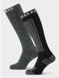 Vignette Poederbaas, Ski Socks 2-pack chaussettes de ski 2-pack unisexe Panther Black noir 