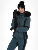 Vignette Poivre Blanc, Luxe Sport Line W23-0804-WO veste de ski femmes Ever Green / Black noir, vert 