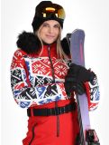 Vignette Poivre Blanc, Traditional 24PBH0831/WO/P combinaison de ski femmes Print Scarlet Red rouge 