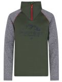 Vignette Protest, PRTRAF JR 1/4 zip pull de ski enfants Thyme gris, vert 