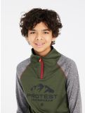 Vignette Protest, PRTRAF JR 1/4 zip pull de ski enfants Thyme gris, vert 