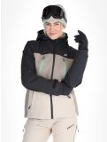 Vignette Rehall, Meave-R veste de ski femmes Feldspar beige, noir, vert 