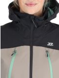 Vignette Rehall, Meave-R veste de ski femmes Feldspar beige, noir, vert 