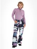 Vignette Rehall, Nori-R pantalon de ski femmes Camo Abstract Lavender multicolore, violet 