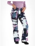 Vignette Rehall, Nori-R pantalon de ski femmes Camo Abstract Lavender multicolore, violet 