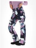 Vignette Rehall, Nori-R pantalon de ski femmes Camo Abstract Lavender multicolore, violet 