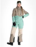 Vignette Rehall, Tyger-R combinaison de ski femmes Feldspar beige, vert 