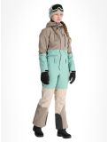 Vignette Rehall, Tyger-R combinaison de ski femmes Feldspar beige, vert 