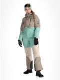 Vignette Rehall, Tyger-R combinaison de ski femmes Feldspar beige, vert 