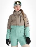 Vignette Rehall, Tyger-R combinaison de ski femmes Feldspar beige, vert 