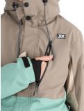 Vignette Rehall, Tyger-R combinaison de ski femmes Feldspar beige, vert 