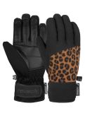 Vignette Reusch, Beatrix R-TEX® XT gants de ski enfants Black / Brown Leopard brun, noir 