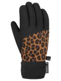 Vignette Reusch, Beatrix R-TEX® XT gants de ski enfants Black / Brown Leopard brun, noir 