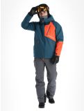 Vignette Rock Experience, Aiguille veste de ski hommes Reflecting Pond / Cherry Tomato bleu, rouge 