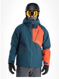 Vignette Rock Experience, Aiguille veste de ski hommes Reflecting Pond / Cherry Tomato bleu, rouge 