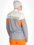 Vignette Spyder, Podium 1/2 Zip pull de ski hommes Concrete gris, orange 