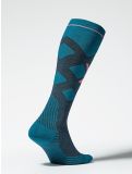 Vignette Stox, Merino Skiing chaussette de compression femmes Teal / Pink rose, vert 