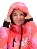 Vignette Superdry, Hooded Ski Boxy Puffer veste de ski femmes Brush Camo Coral rose 