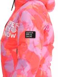 Vignette Superdry, Hooded Ski Boxy Puffer veste de ski femmes Brush Camo Coral rose 