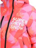 Vignette Superdry, Hooded Ski Boxy Puffer veste de ski femmes Brush Camo Coral rose 