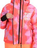 Vignette Superdry, Hooded Ski Boxy Puffer veste de ski femmes Brush Camo Coral rose 