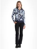 Vignette Toni Sailer, Wieka Print pull de ski femmes Blue Frost bleu 